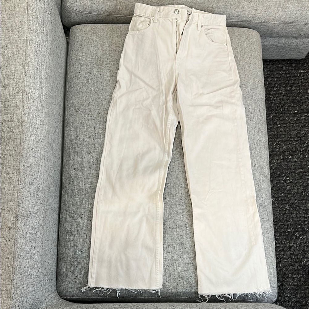 Zara Cream Wide-Leg Jeans